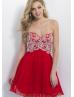Strapless Sweetheart Neck Beaded Short Chiffon Homecoming Dress